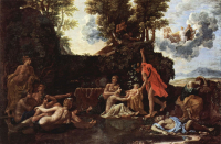Рождение Вакха и смерть Нарцисса. 1657, холст, масло, 179 × 122 см, Гарвардский музей искусств