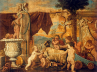 Вакханалия путти. 1626, панель, темпера, 56 × 76,5 см. Рим, Национальная галерея старинного искусства