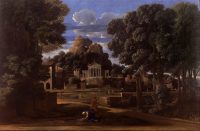 Пейзаж с вдовой Фокиона, собирающей его прах после кремации. 1648, холст, масло, 116 × 178 см. Художественная галерея Уокера