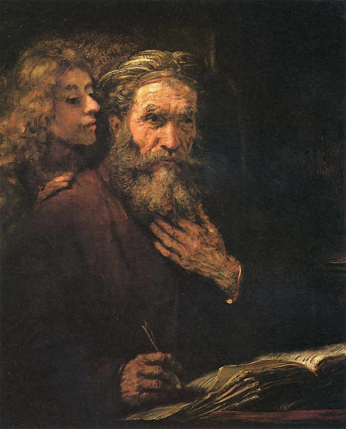 Рембрандт. Матфей и ангел