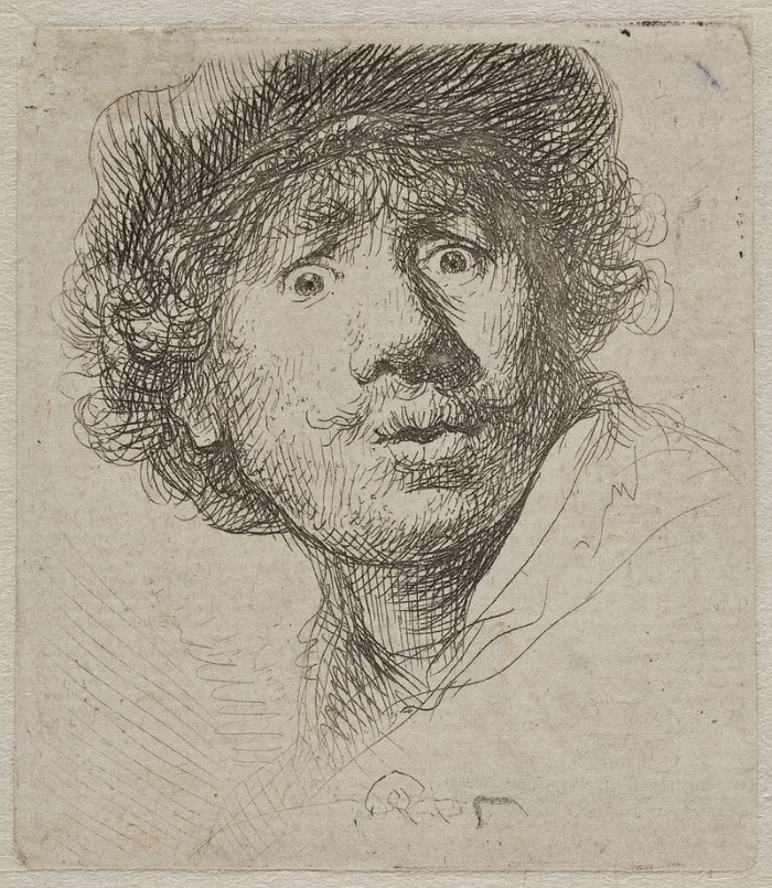 Таким изобразил себя Рембрандт в возрасте 23 лет