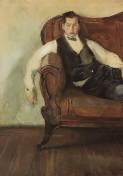 Б. Кустодиев «Портрет художника К.А Сомова», 1914.