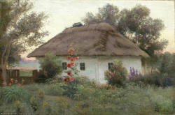 «Украинский пейзаж с хатой», (1910), частное собрание.
